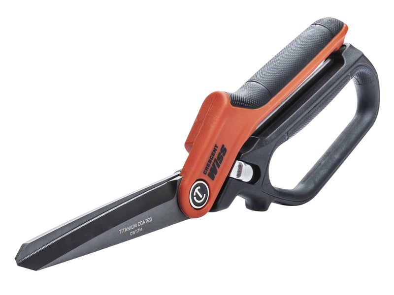 Wiss Crescent Wiss 11" Heavy-Duty Titanium Coated Single Ring Tradesman Shears - Industrial Utility Shears/Scissors for Cutting Leather, Wire, Cardboard - CW11TM - Image 1